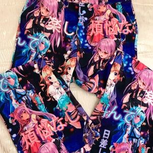Anime Graphic wide leg pants size L